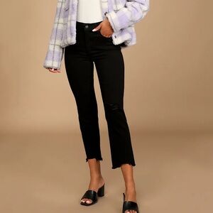 Levi’s 724 Black Distressed High-Rise Straight Cropped Jeans